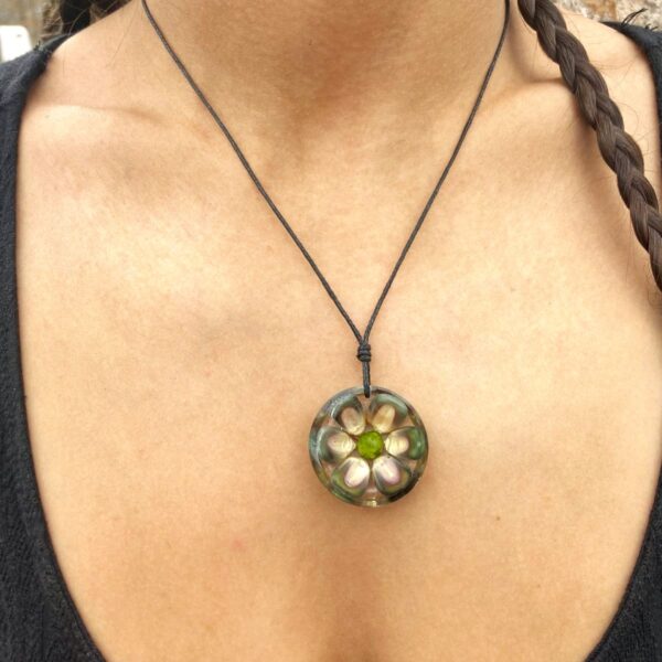 green corn pendant model up green corn necklace