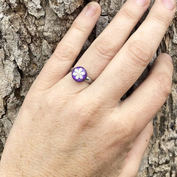 sesame seeds and mustard seed earrings on purple