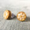 sesame seeds and mustard seed earrings on gold