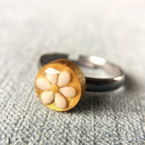 sesame seeds and mustard seed earrings on gold