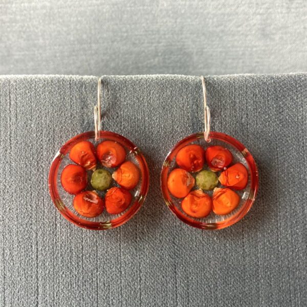 orange corn earrings 1 orange corn and split pea earrings