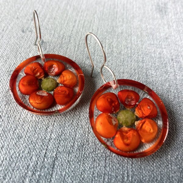 orange corn earrings 2 orange corn and split pea earrings