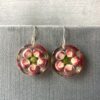 purple pink corn earrings