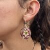 purple pink corn earrings