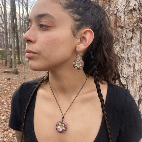 purple pink corn necklace