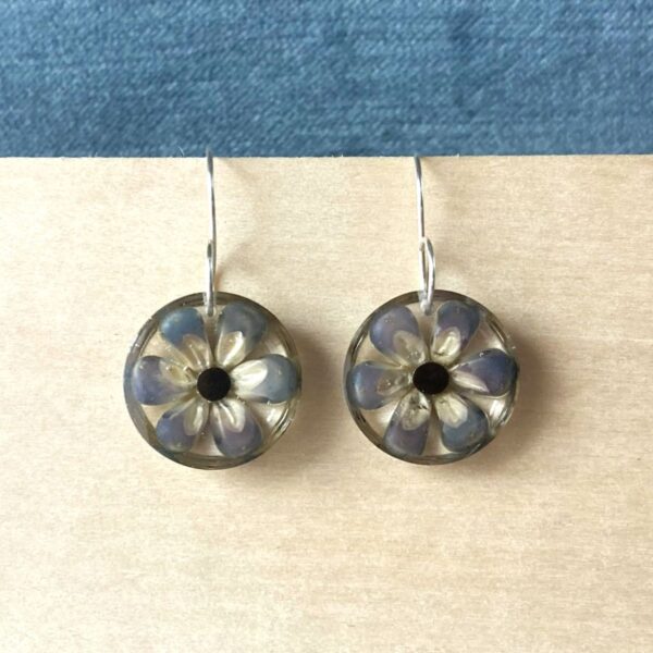 small blue popcorn corn earrings