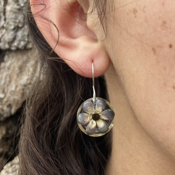 small blue popcorn corn earrings