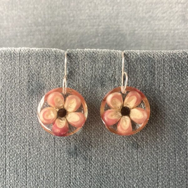 small pink corn earrings 1 small pink popcorn corn earrings