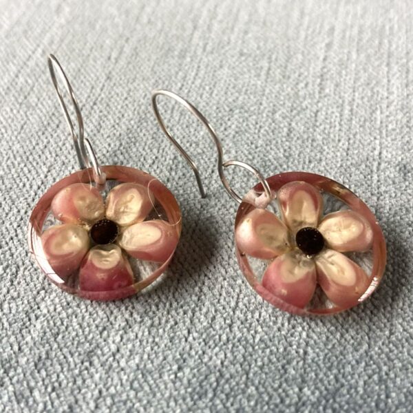 small pink corn earrings 2 small pink popcorn corn earrings