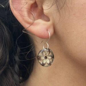 small purple corn earrings model purple corn earrings