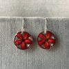 small red corn earrings